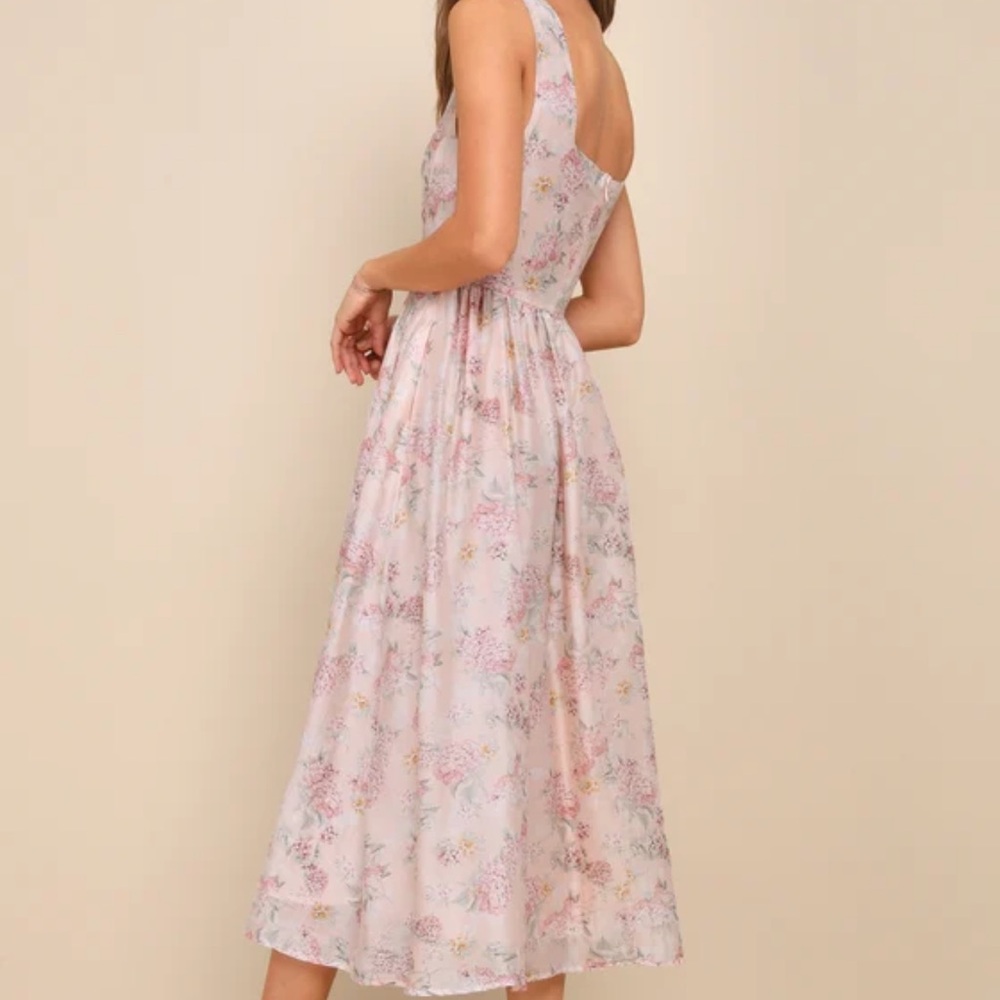 Lulu's Blush Floral Maxi Dress
